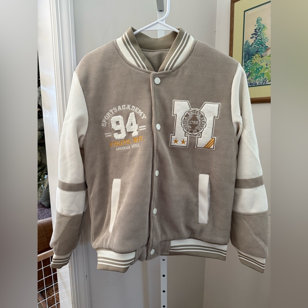 WOMENS Corduroy Varsity Jacket. NWOT. Size Small